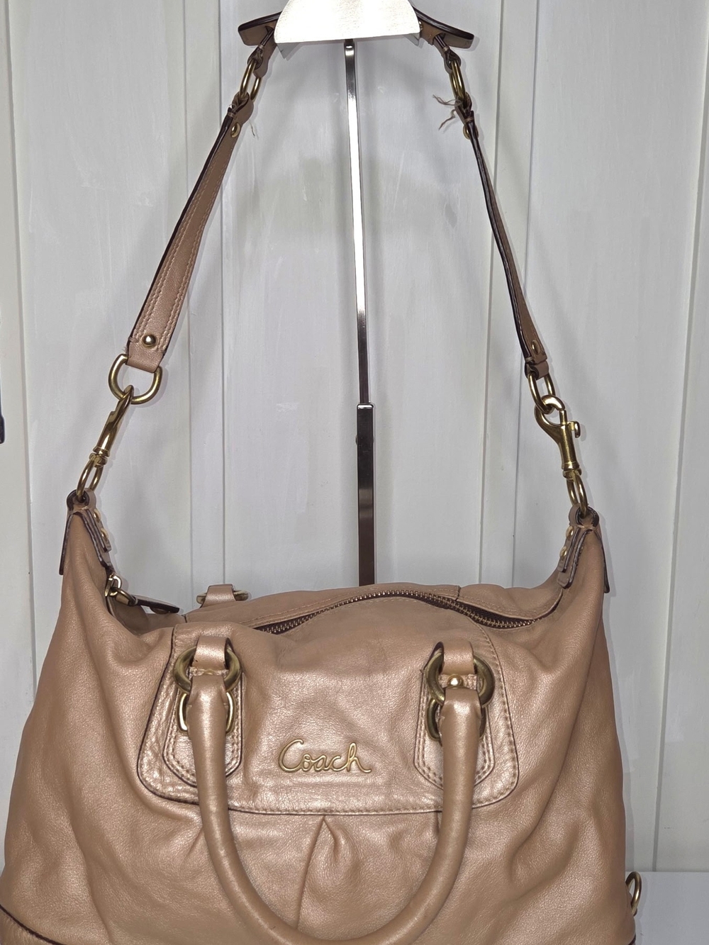 Coach Ashley Satchel Metalluc Champagne/Nude F15445 - Gem